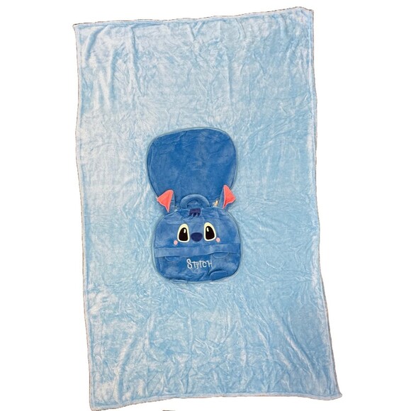 Lilo & Stitch Blanket in Pillow Plush Zip-Up 64x40” Travel Throw New - Picture 2 of 5